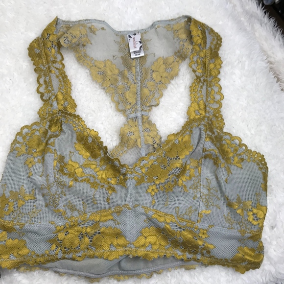 Wishlist Other - Wishlist SZ S Yellow Lace Bralette Bra Comfy